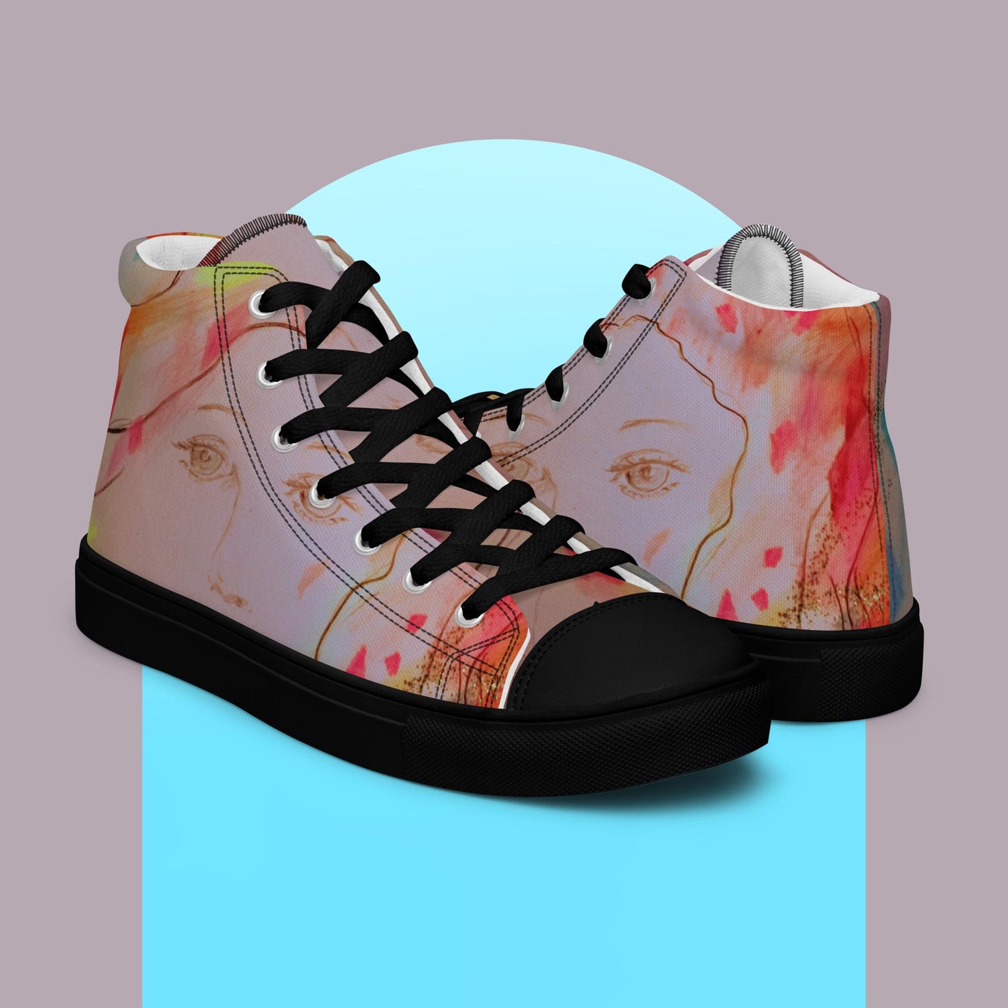 Angel Friend: Women’s high top canvas shoes:  BK