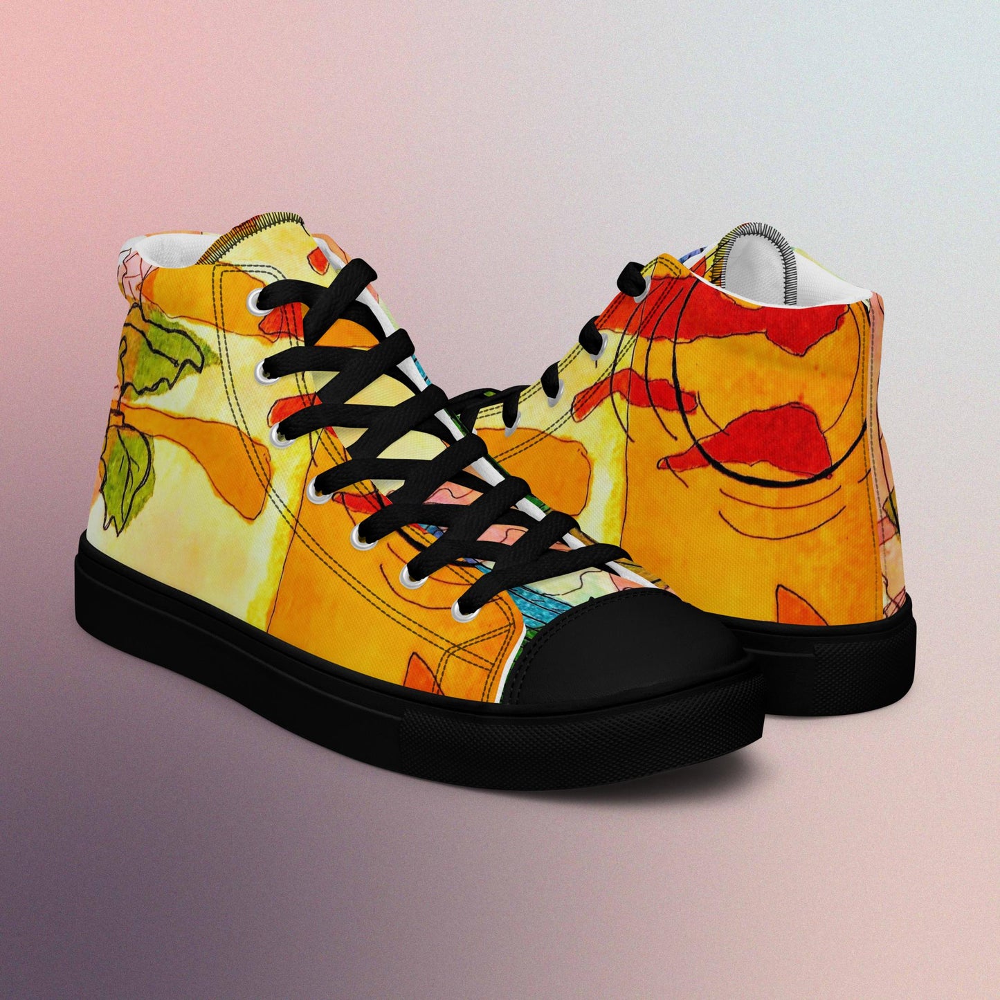 Sunset Village: Women’s high top canvas shoes: BK