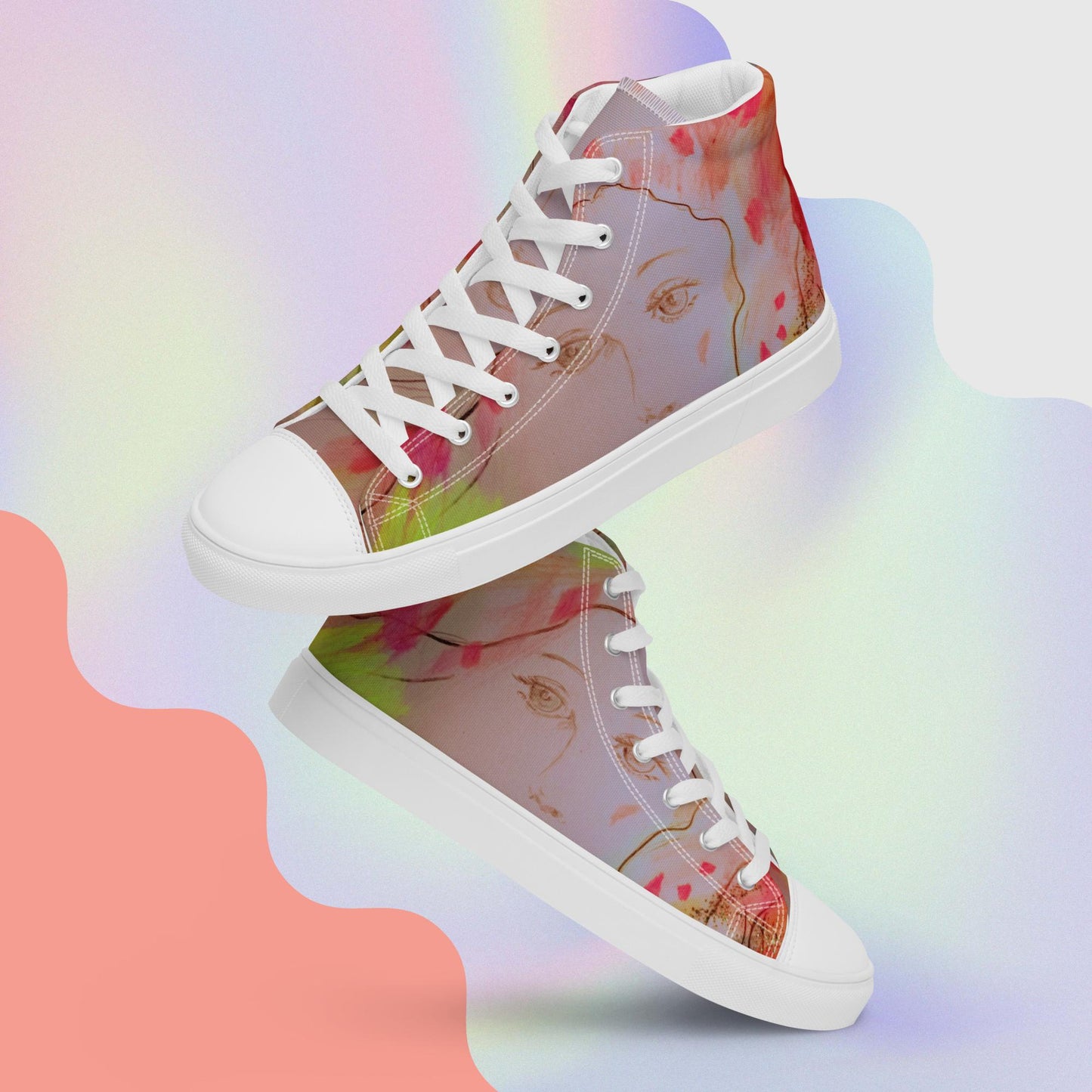 Angel Friend: Women’s high top canvas shoes:  WH