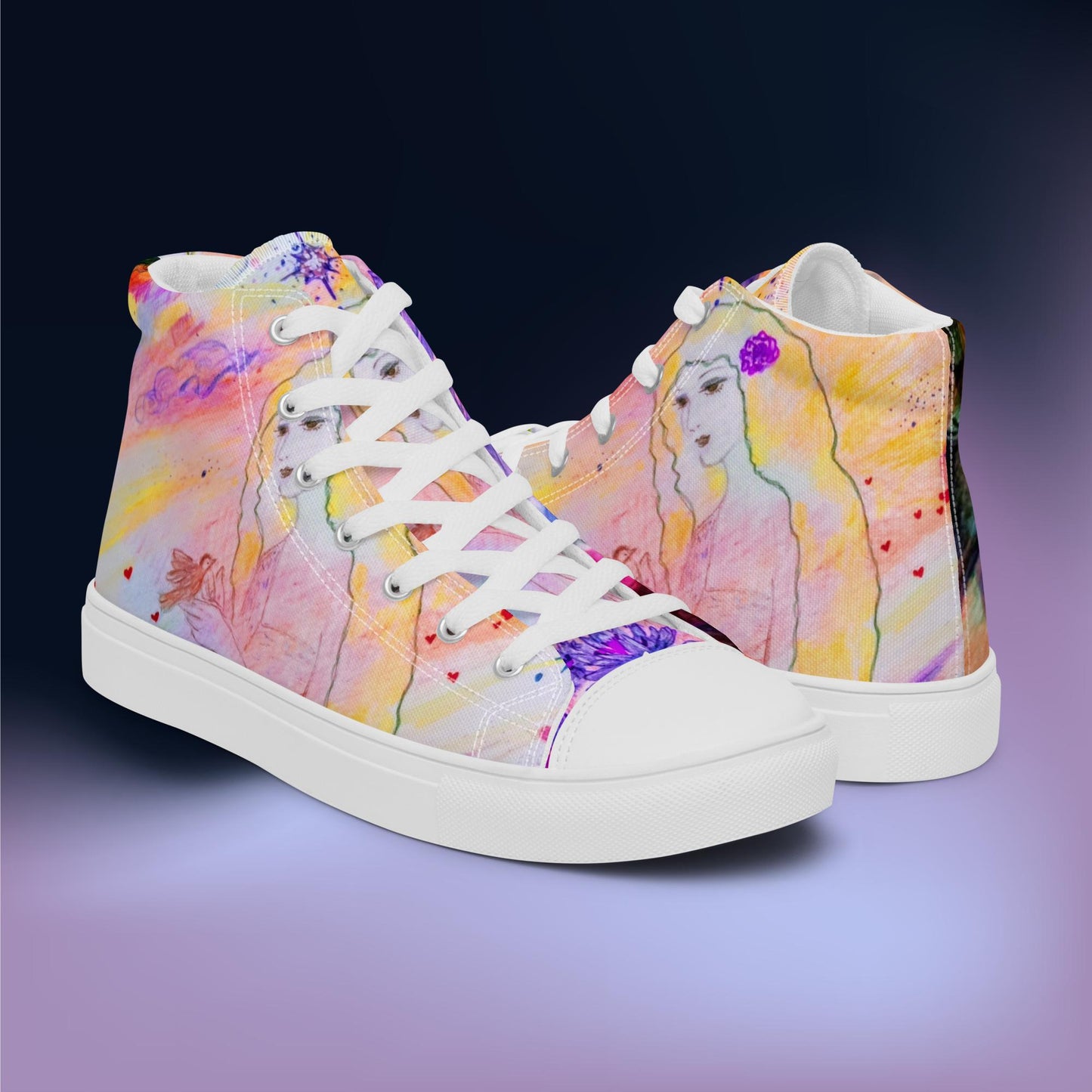 Cherish: Women’s high top canvas shoes:  WH