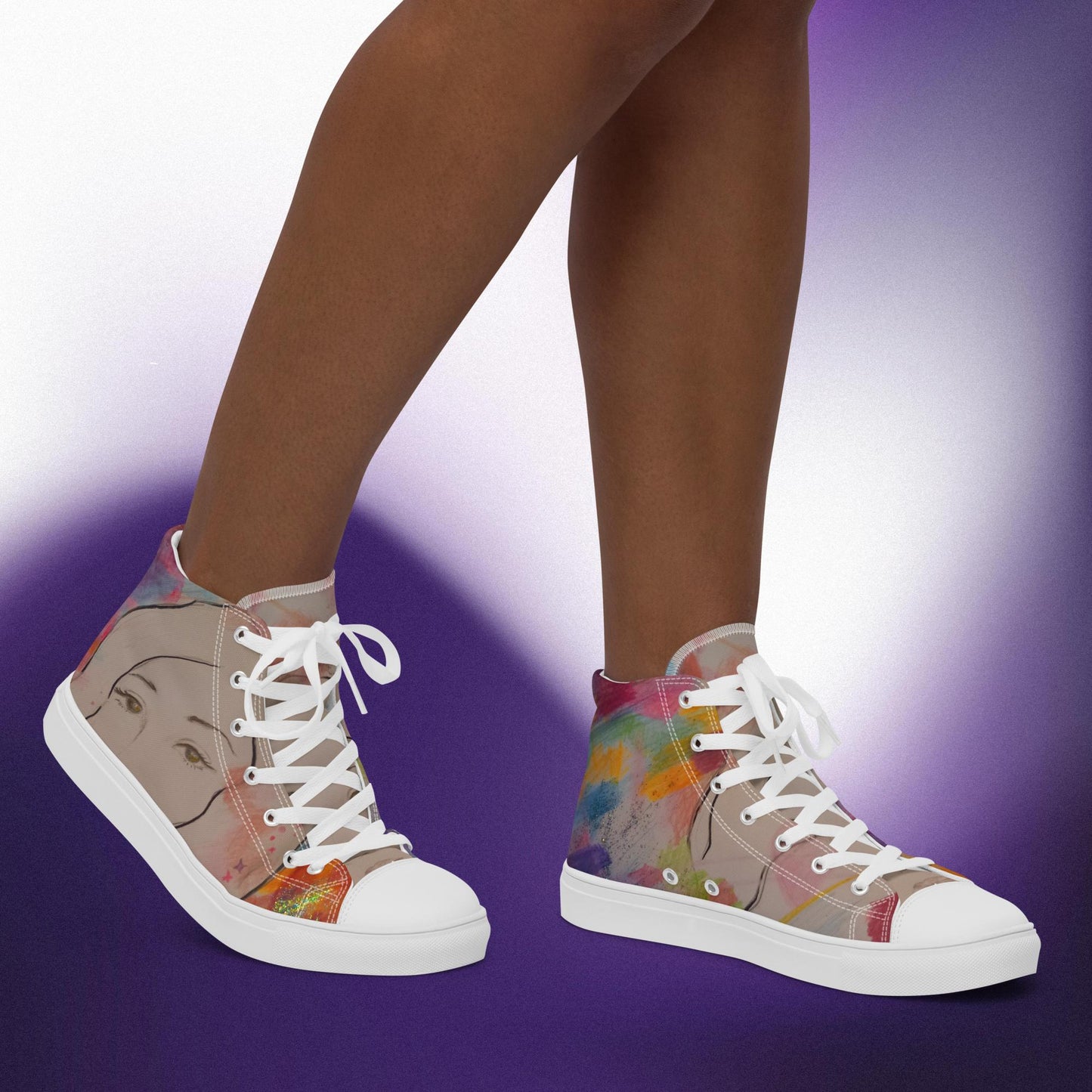 Pleiadian Sol: Women’s high top canvas shoes:  WH